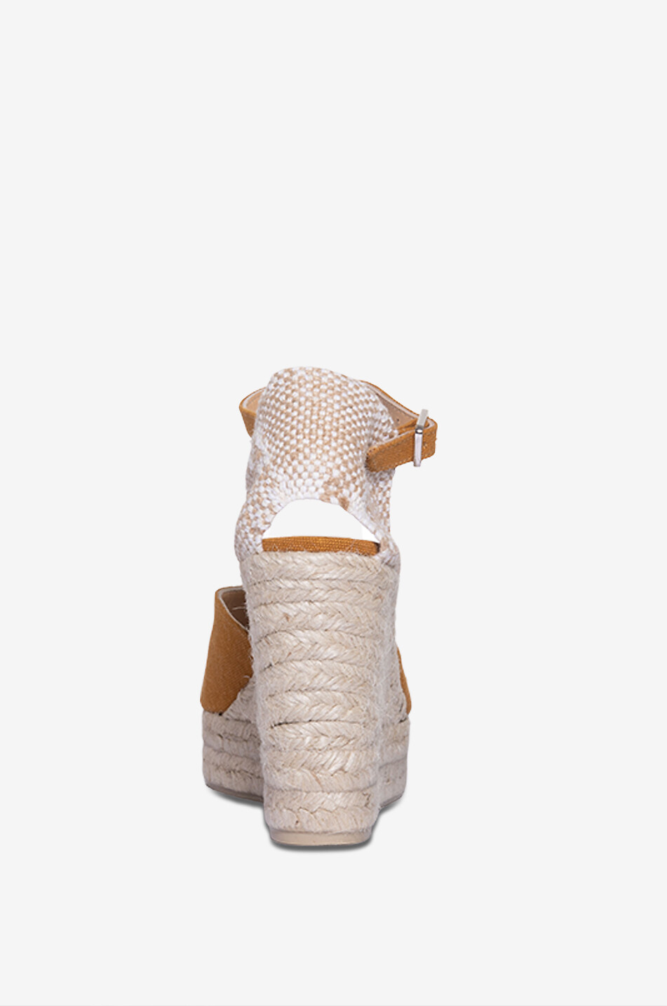 CASTANER Peeptoe-Espadrilles mit Keilabsatz aus Baumwolle Bianca Damen HELLBRAUN 4