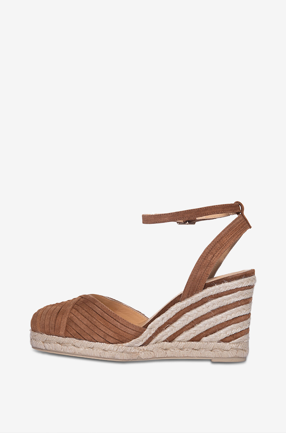 Cocoa jute and rayon wedge espadrilles