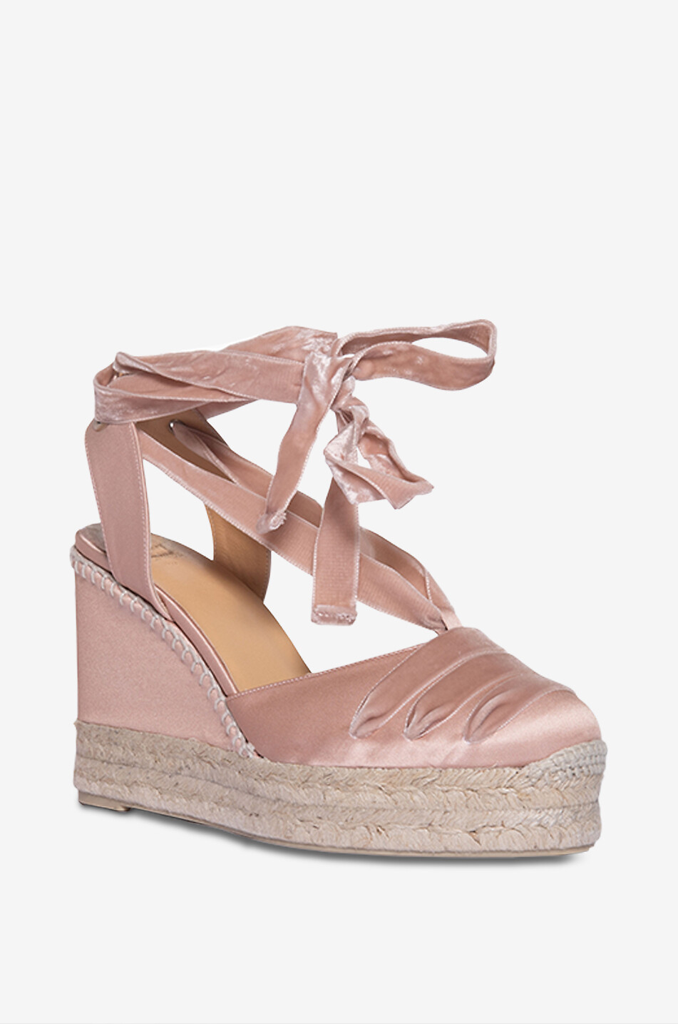CASTANER Cersei satin wedge espadrilles Women LIGHT PINK 1