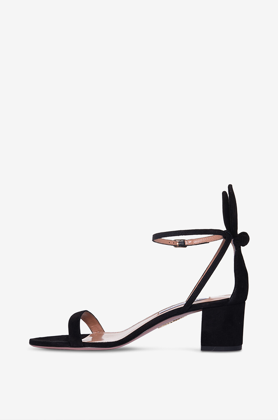 AQUAZZURA Bow Tie 50 suede sandals Women BLACK 3