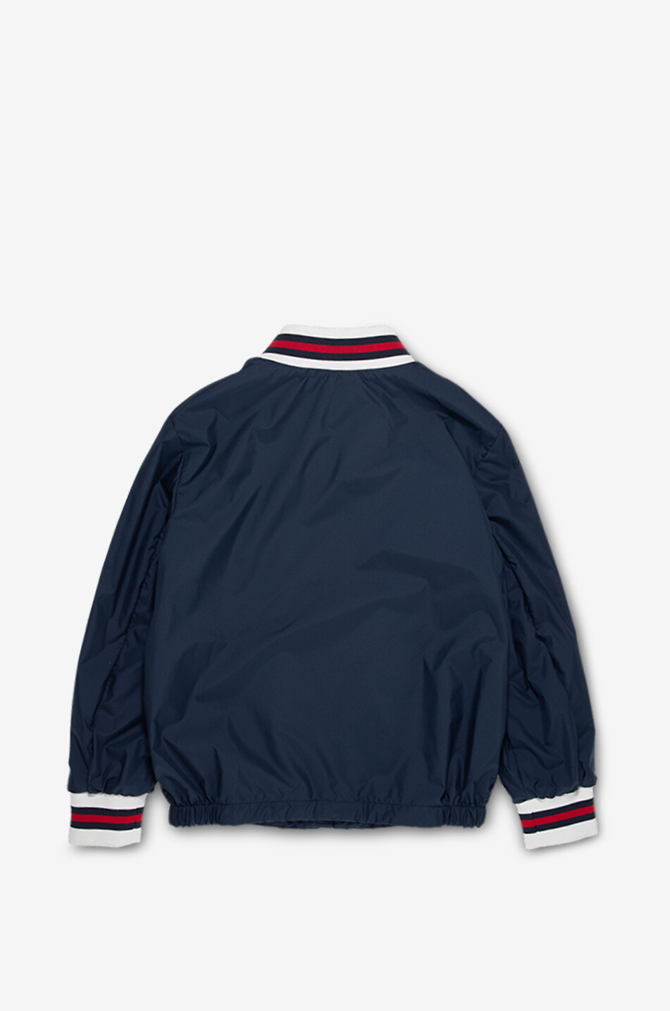MONCLER Maki boys' bomber jacket with tricolour knits Boy DARK BLUE 2