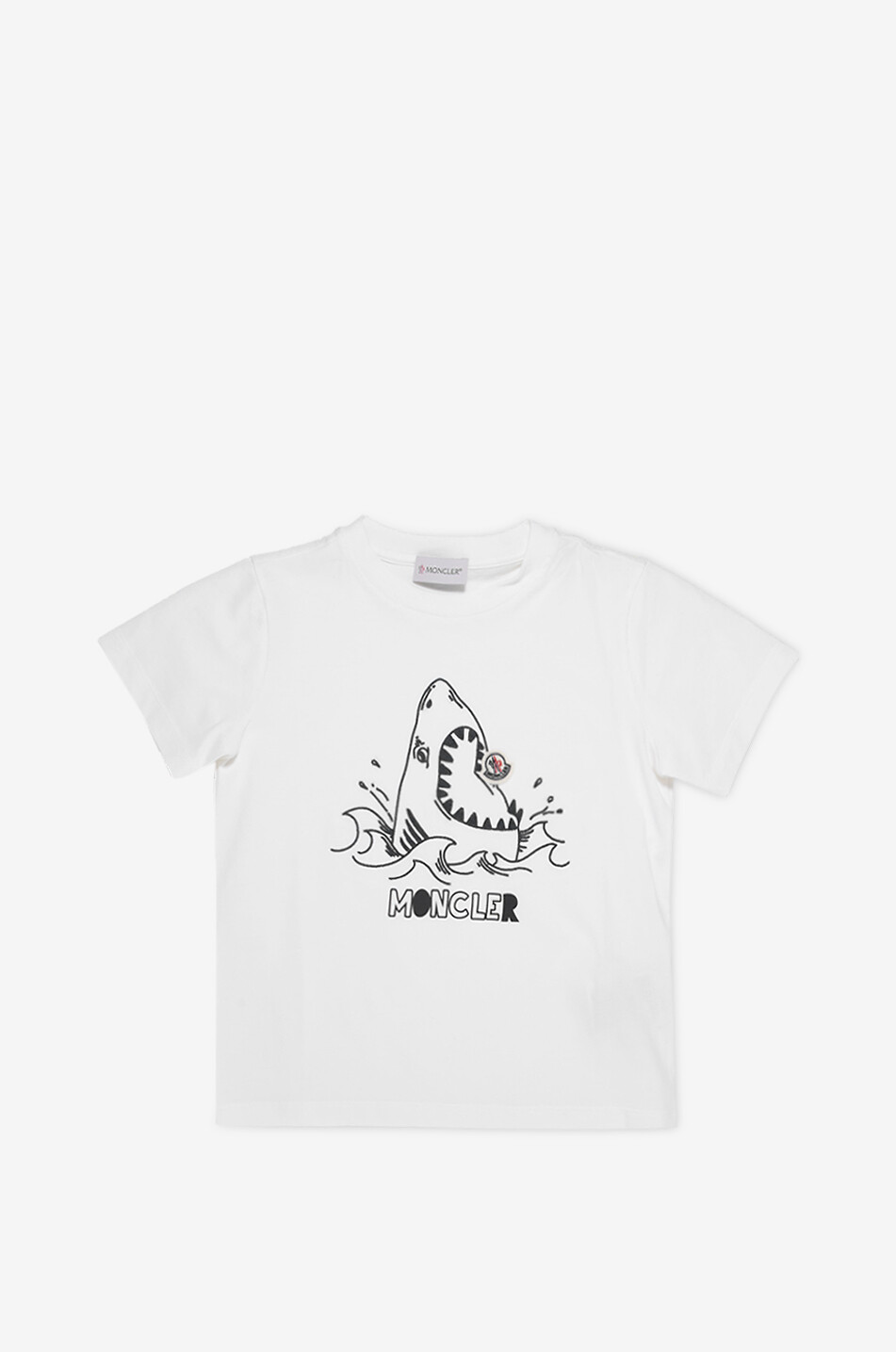 MONCLER Shark embroidered boys' short-sleeved T-shirt Boy WHITE 1
