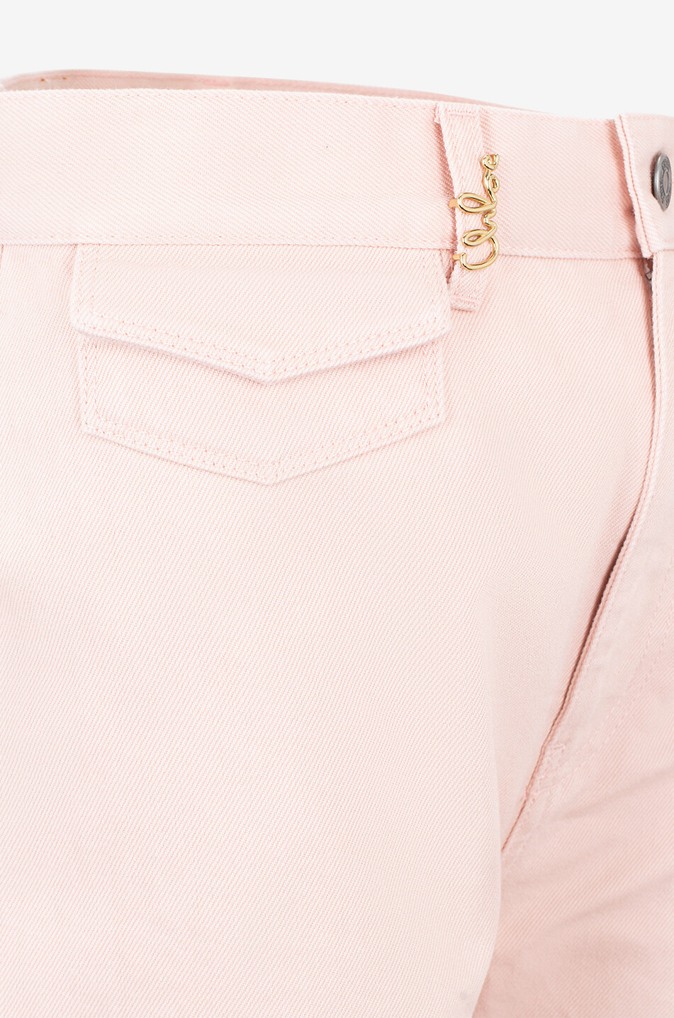 CHLOE Jean évasé taille haute à poches à rabat Airy Pink Femme ROSE 3