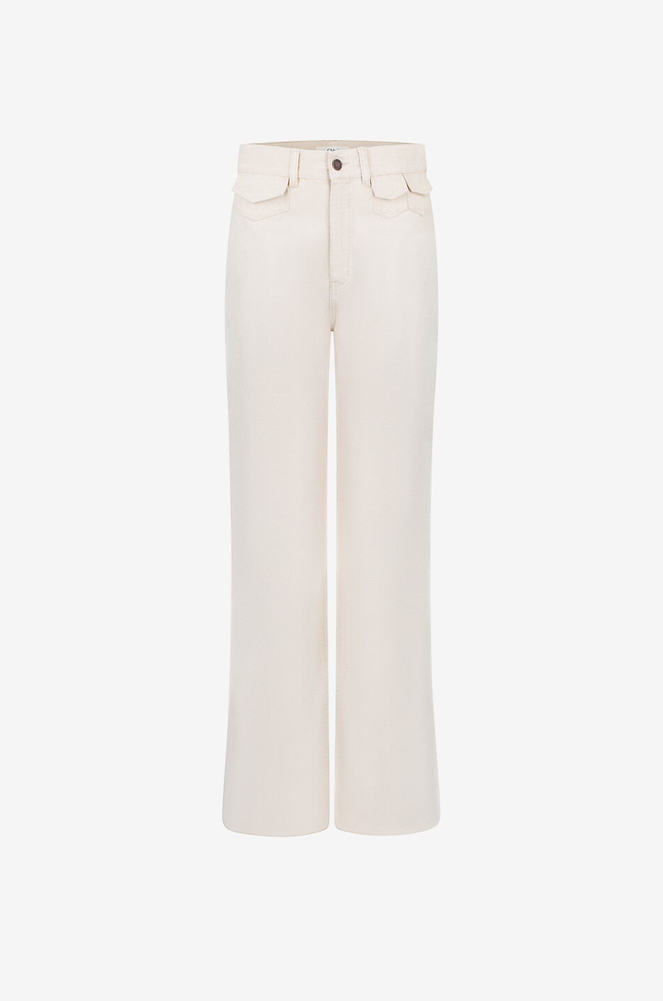 Eden White flared high-rise jeans