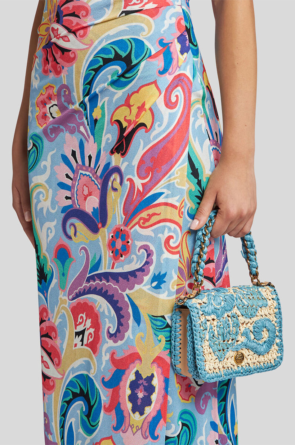 ETRO Handtasche aus besticktem Bast Bond Mini Damen BUNT 3