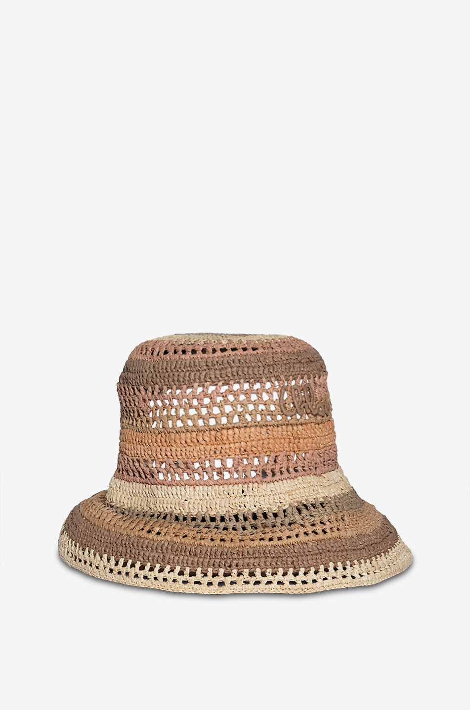CHLOE Gestreifter Häkel-Bast-Anglerhut The Chloé Sunset Damen BEIGE 2