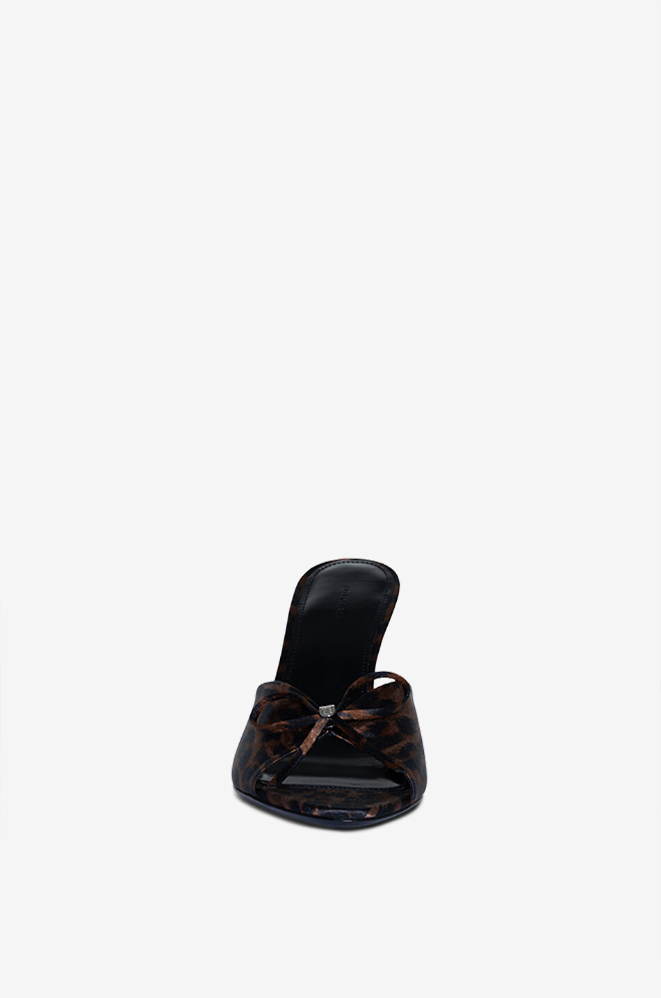 BALENCIAGA Knife Bow 80 heeled leopard satin mules Women BROWN 2