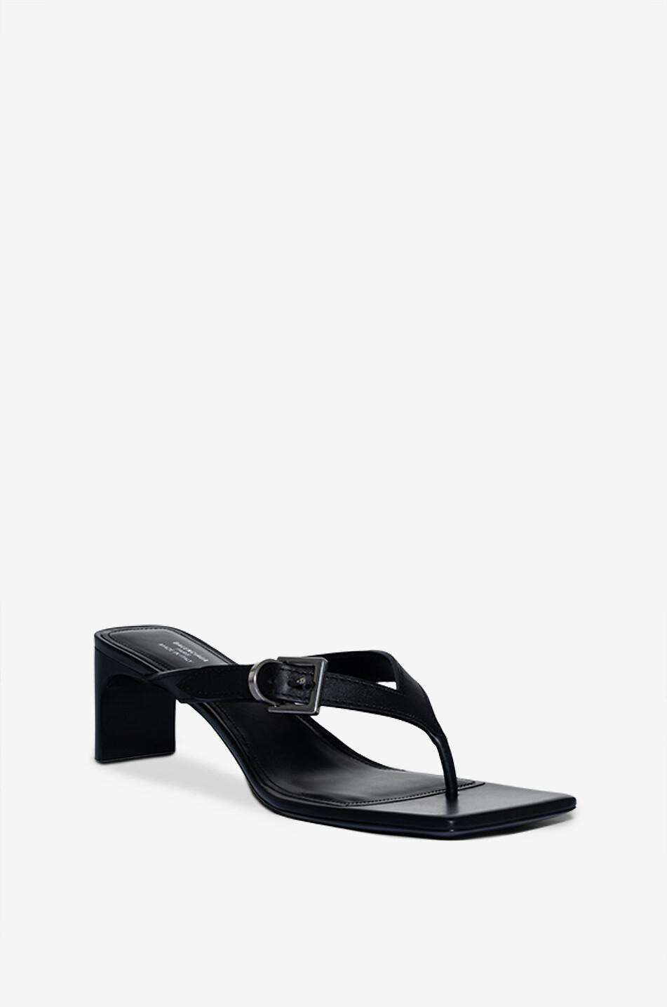 Bel Air 50 heeled smooth leather slides with toe strap