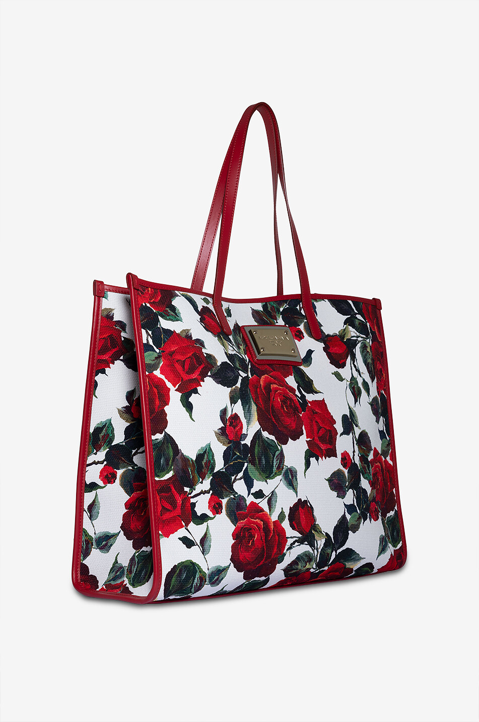 DOLCE & GABBANA Large rose printed canvas and leather tote bag Women MULTI COLOURED 2