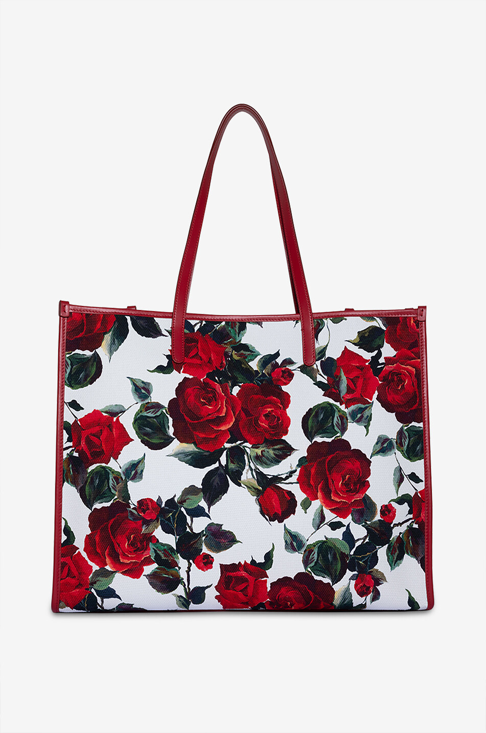 DOLCE & GABBANA Large rose printed canvas and leather tote bag Women MULTI COLOURED 3