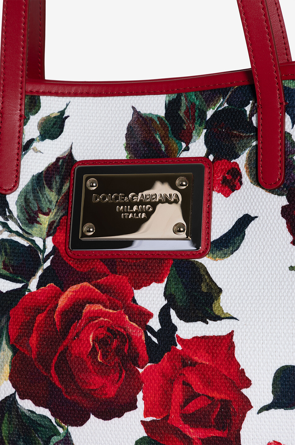 DOLCE & GABBANA Large rose printed canvas and leather tote bag Women MULTI COLOURED 5