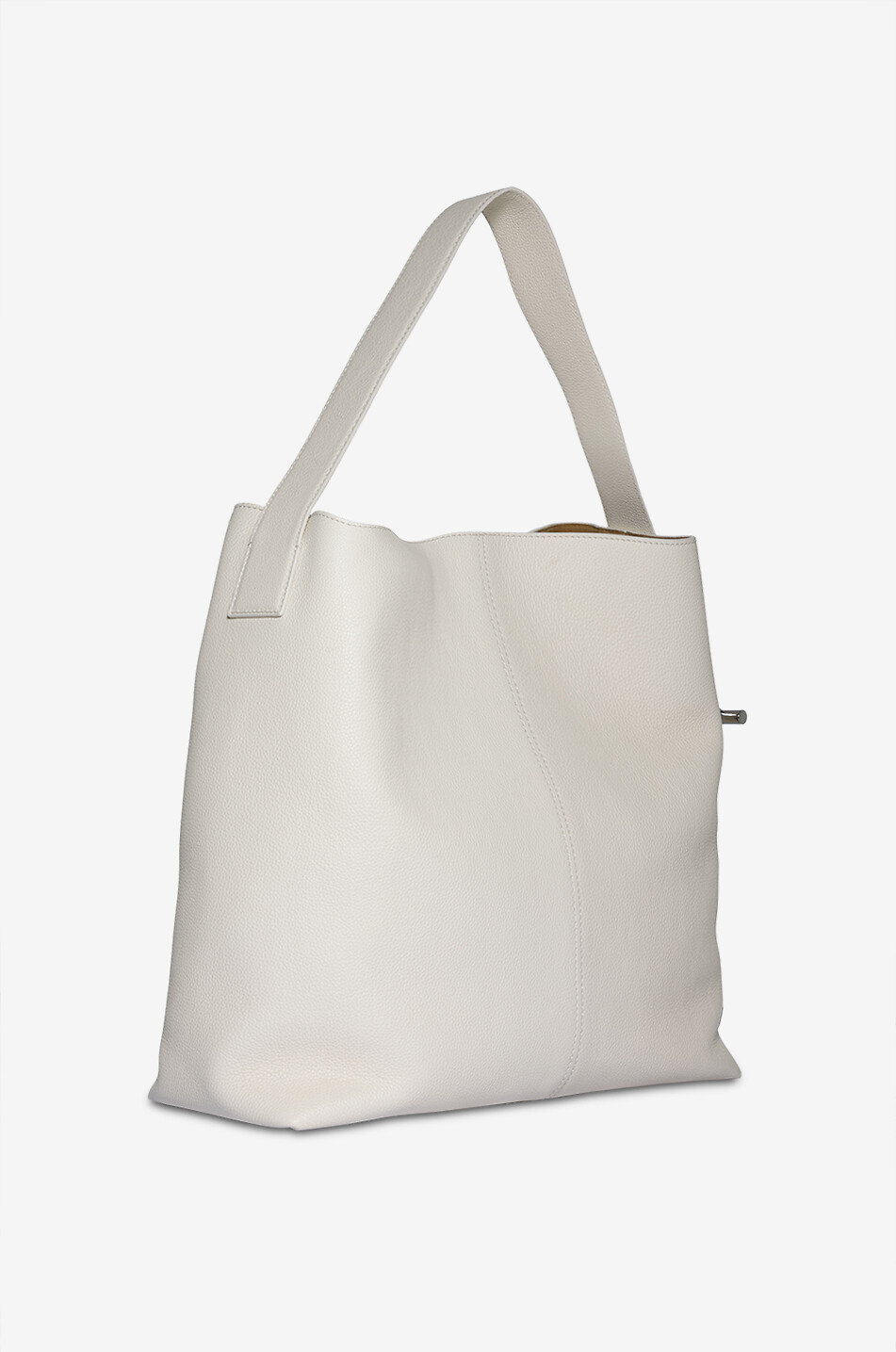 ALEXANDER McQUEEN Sac porté épaule en cuir grainé T-Bar Sling Femme BLANC CASSE 2