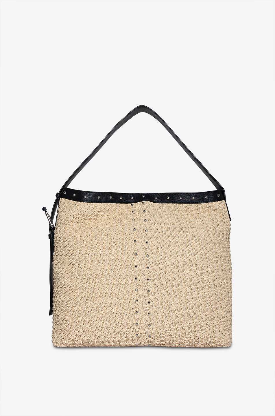 ALEXANDER McQUEEN Sac porté épaule en raphia tressé et cuir grainé T-Bar Sling Femme BEIGE 3