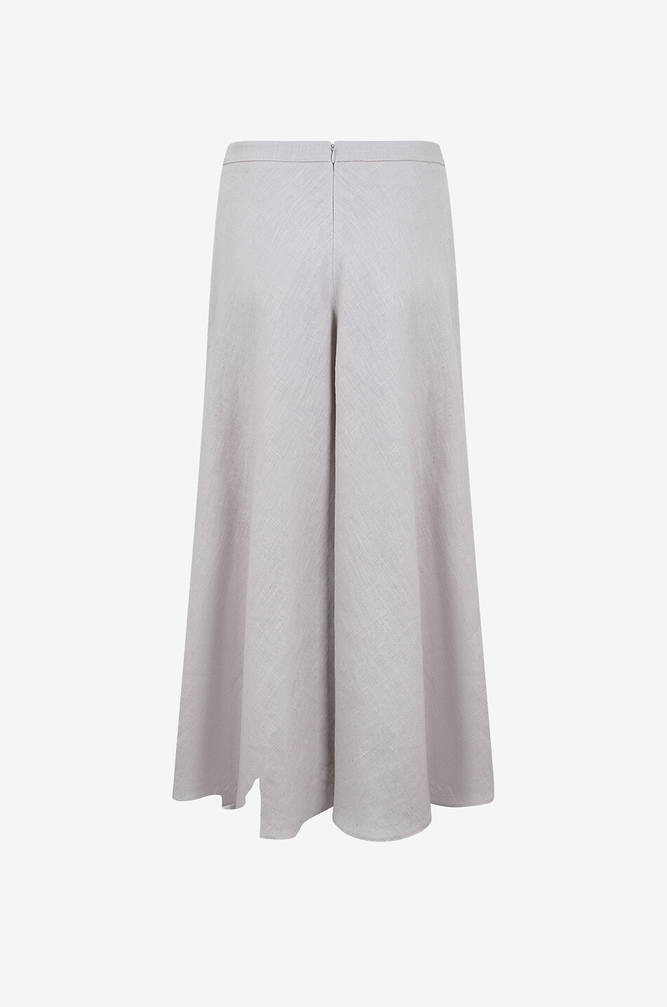 AKRIS PUNTO Jupe midi en lin à volants Carnation Femme GRIS CLAIR 2