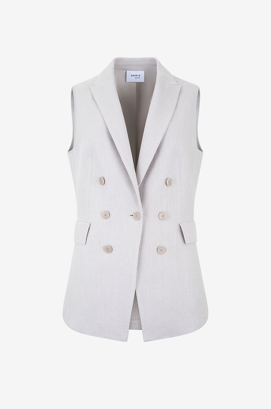 Dreireihige Weste aus Leinen