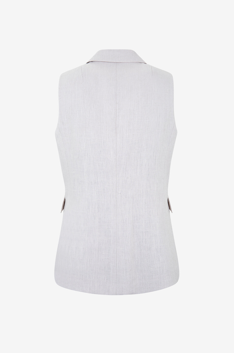 AKRIS PUNTO Dreireihige Weste aus Leinen Damen HELLGRAU 2