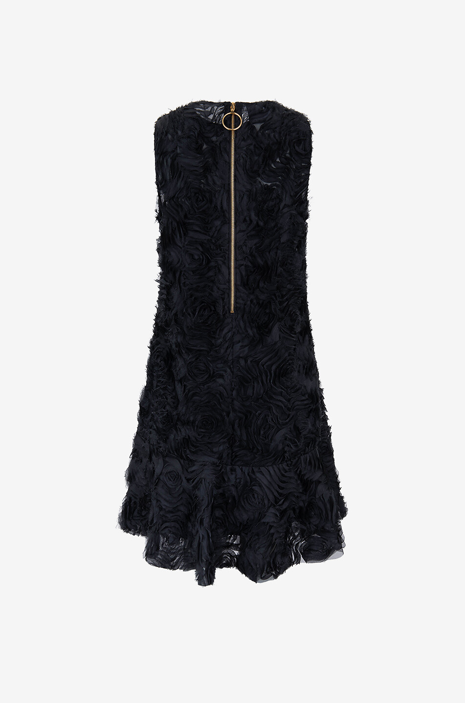 Robe cocktail sans manches à applications Carnation