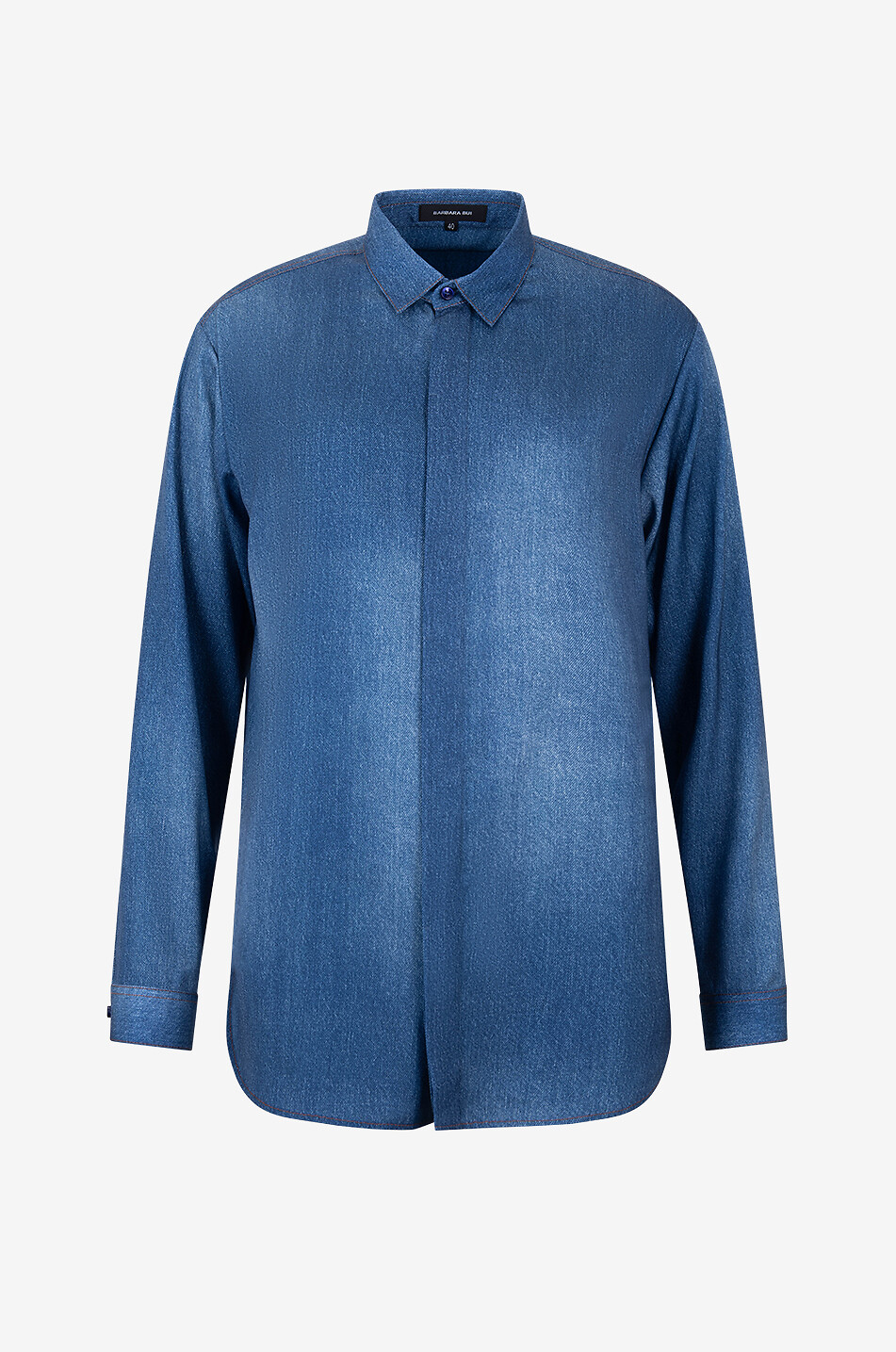 BARBARA BUI Denim effect oversize shirt Women BLUE 1