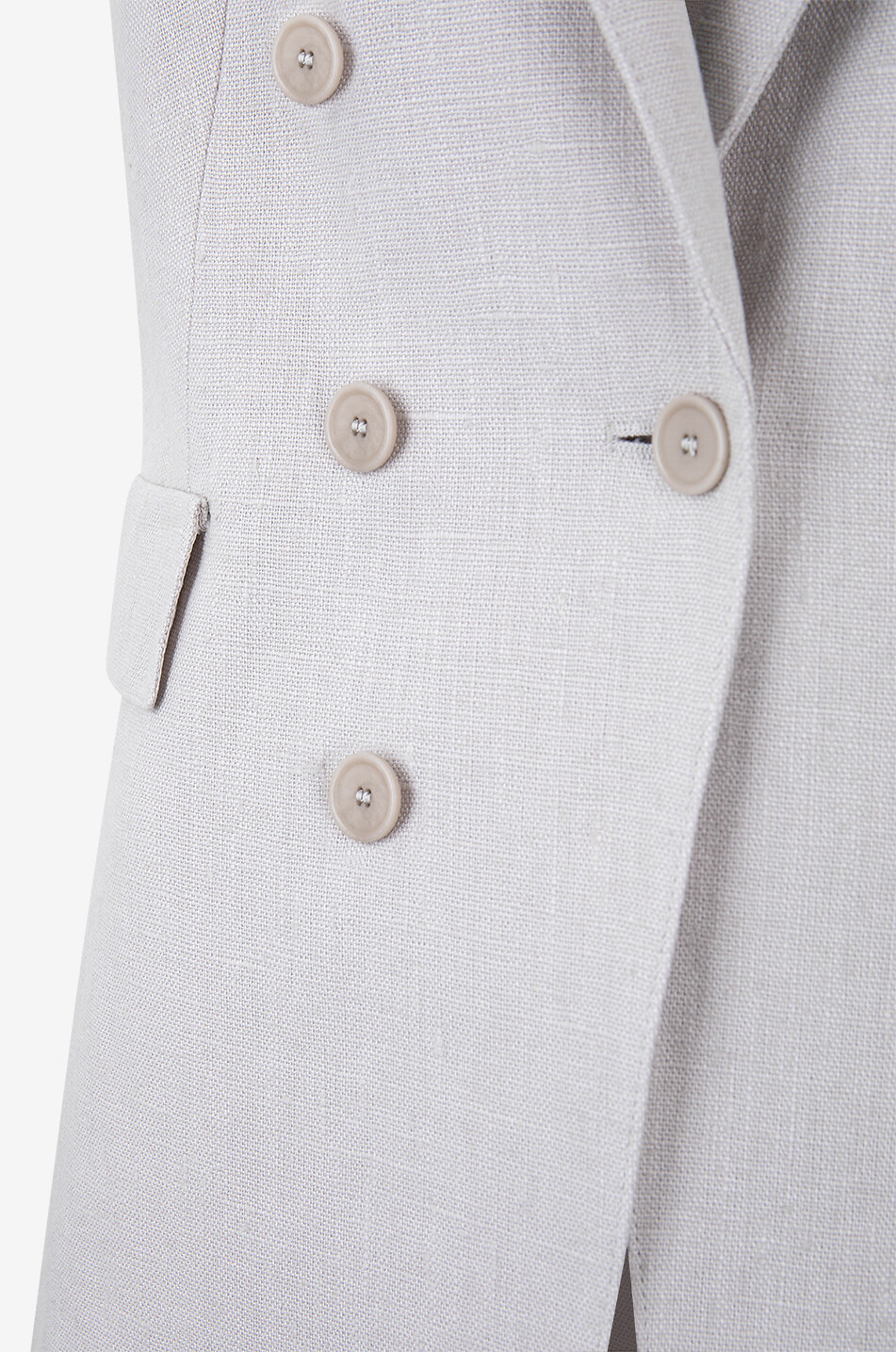 AKRIS PUNTO Dreireihige Weste aus Leinen Damen HELLGRAU 3