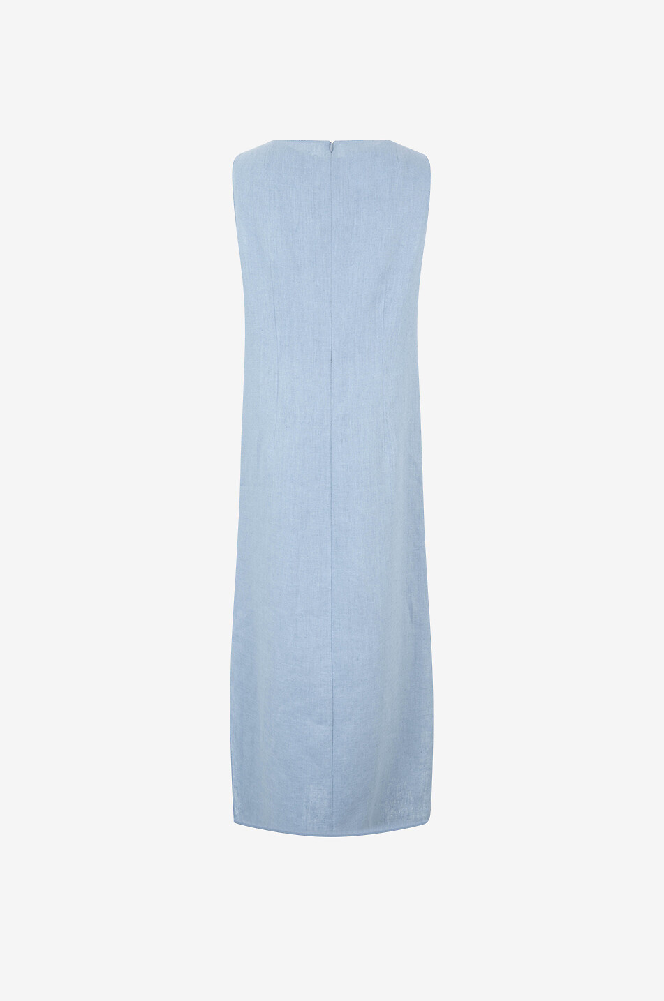 AKRIS PUNTO Carnation appliqué linen midi dress Women LIGHT BLUE 2