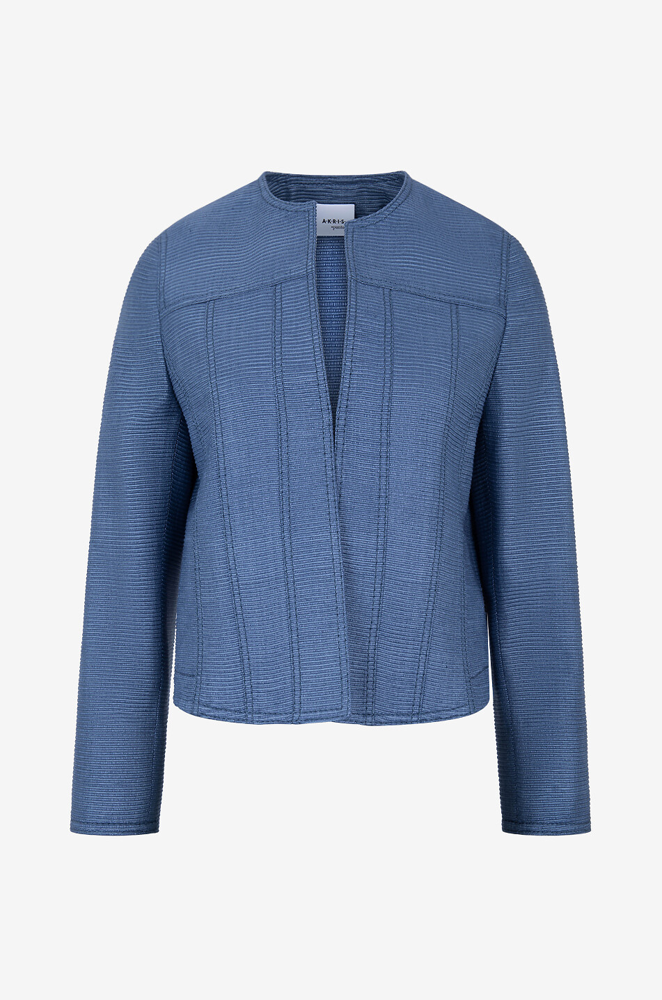 AKRIS PUNTO Ottoman short silk suit jacket Women MEDIUM BLUE 1
