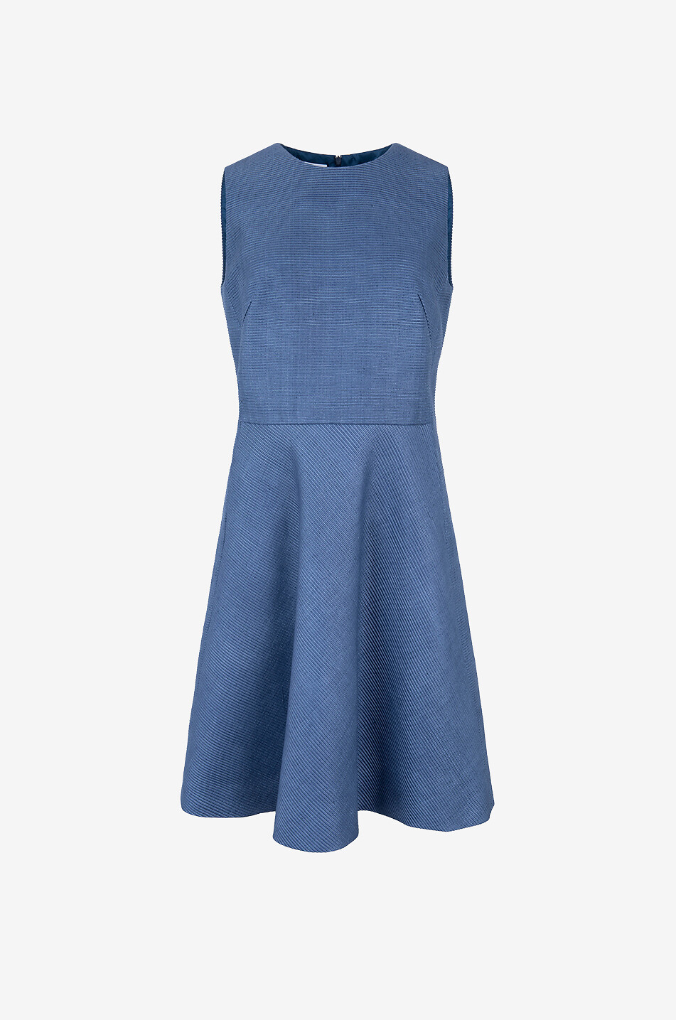 AKRIS PUNTO Ottoman silk twill sleeveless midi dress Women MEDIUM BLUE 1