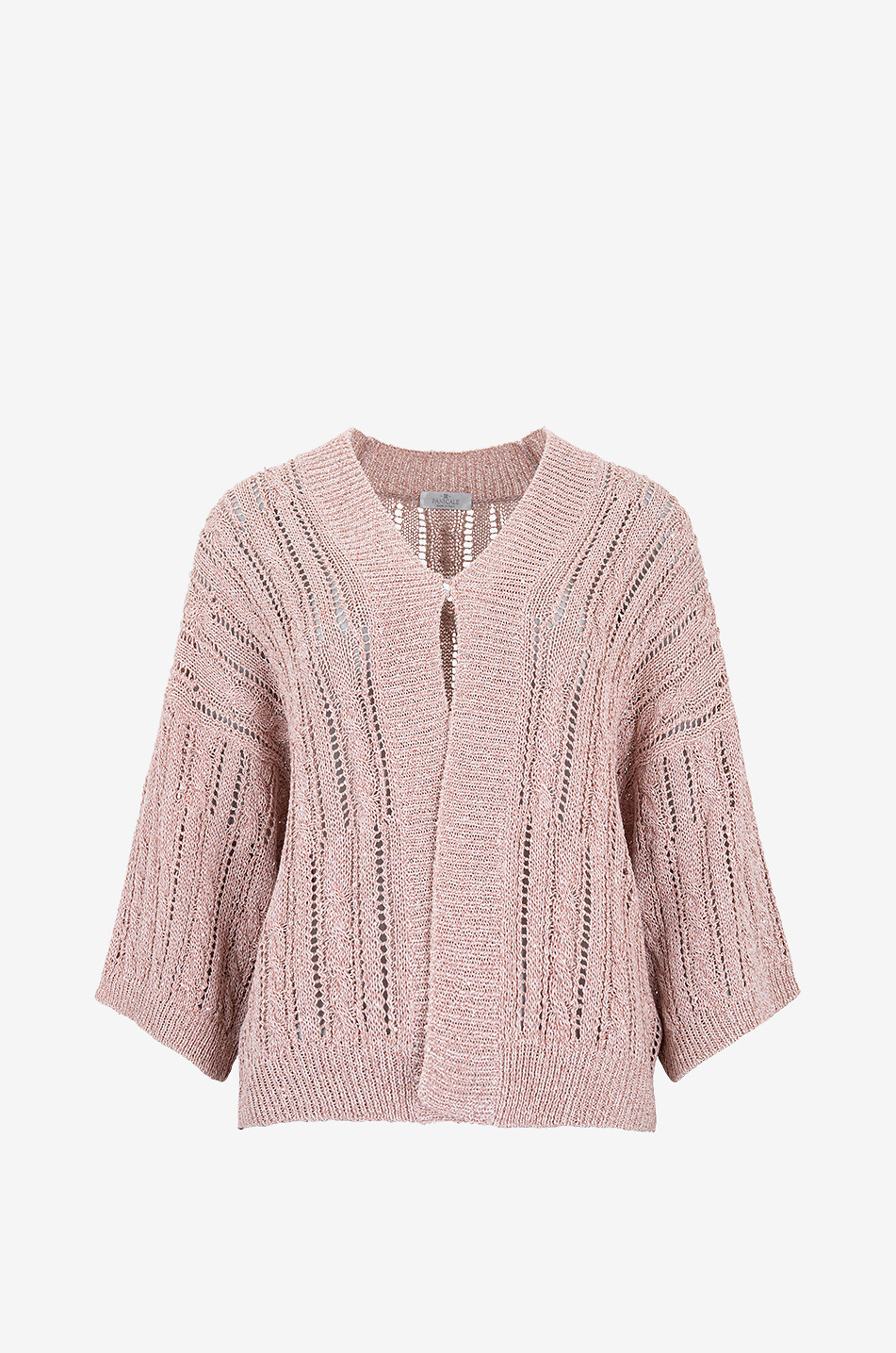 Cardigan en maille ajourée à sequins