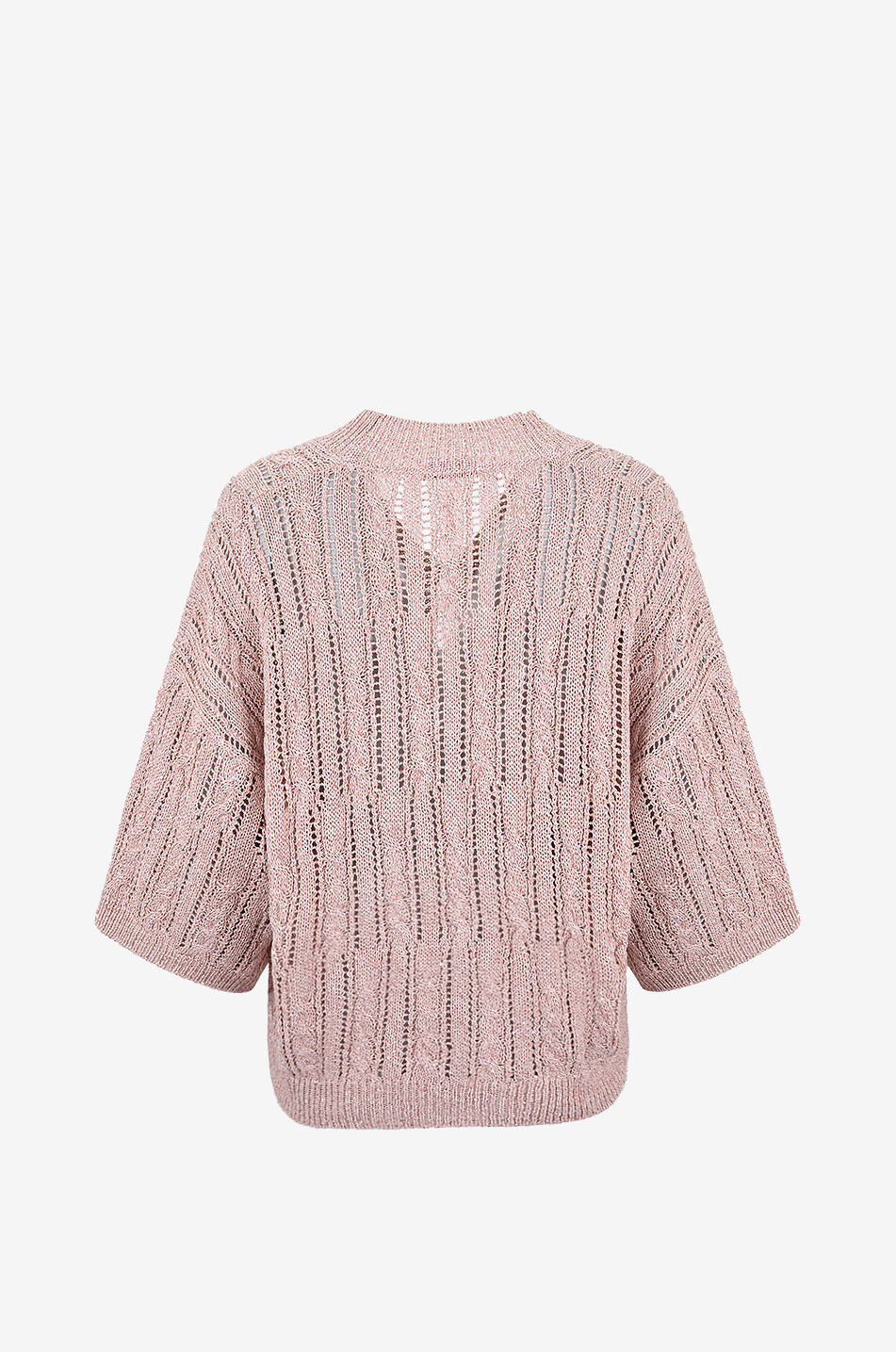 PANICALE Cardigan en maille ajourée à sequins Femme ROSE MOYEN 2