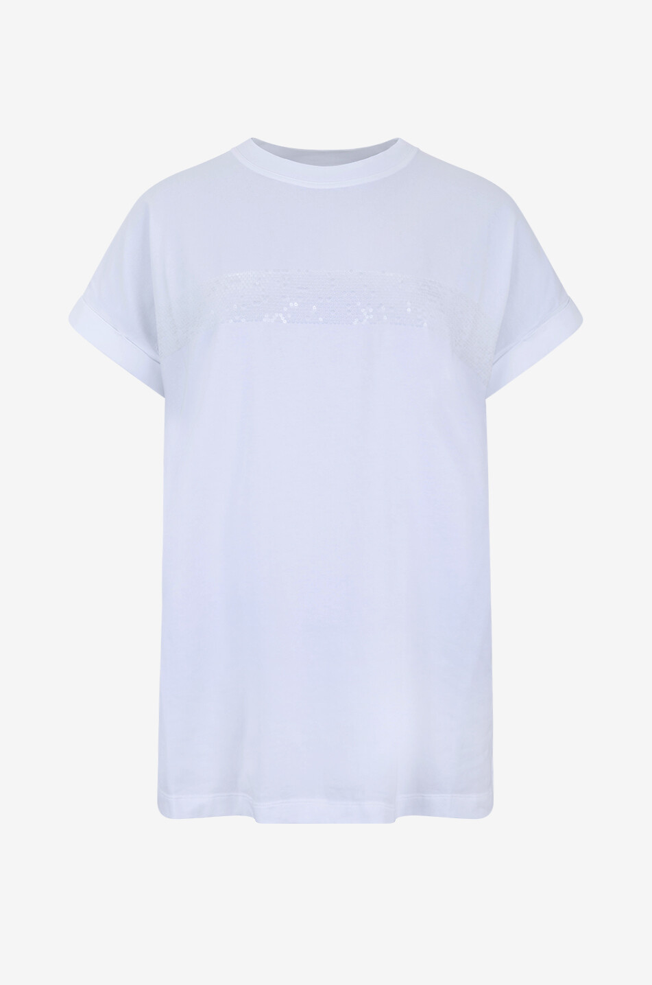 Cotton short-sleeved T-shirt with sequins