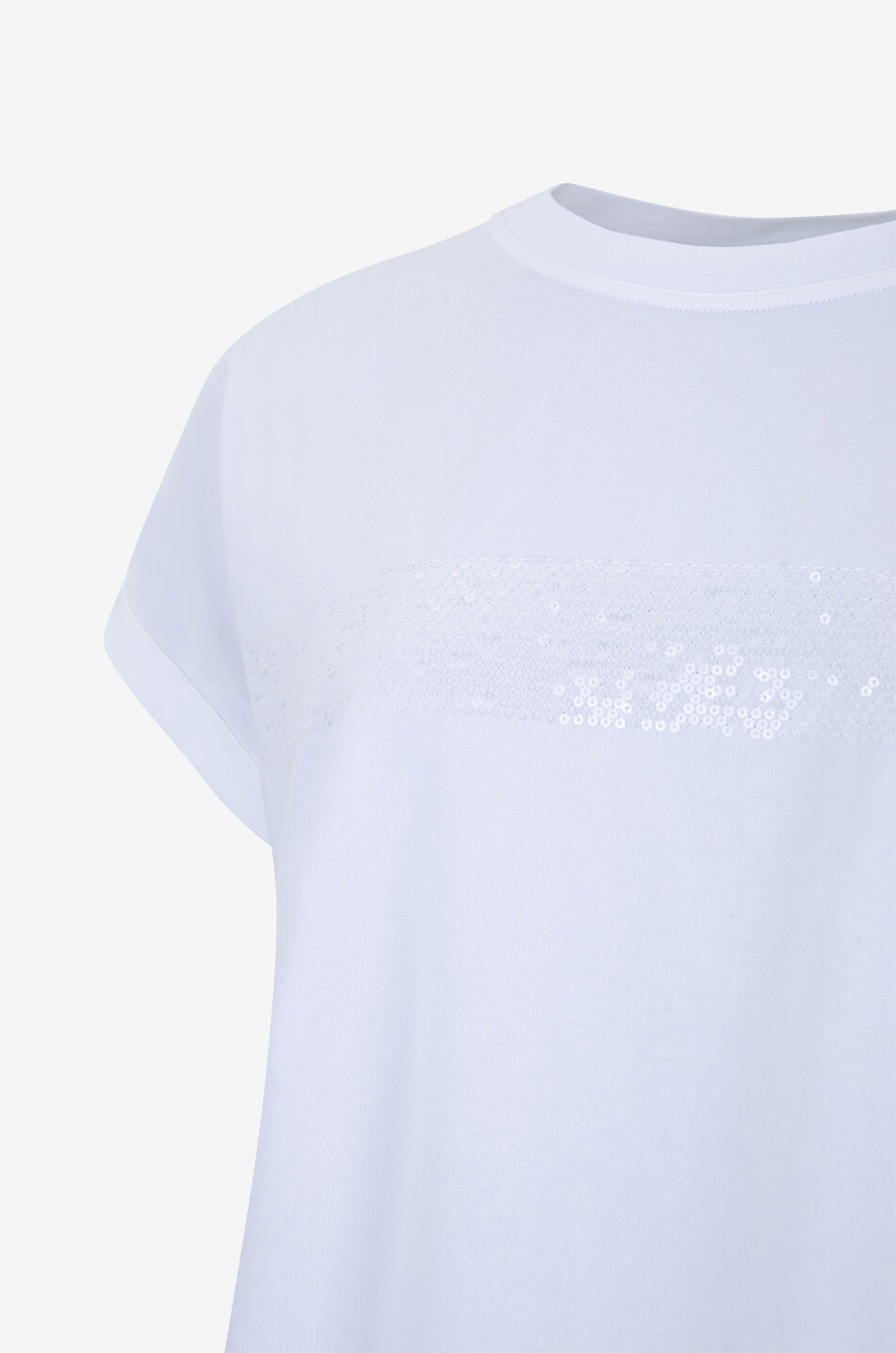 PANICALE Cotton short-sleeved T-shirt with sequins Women WHITE 3