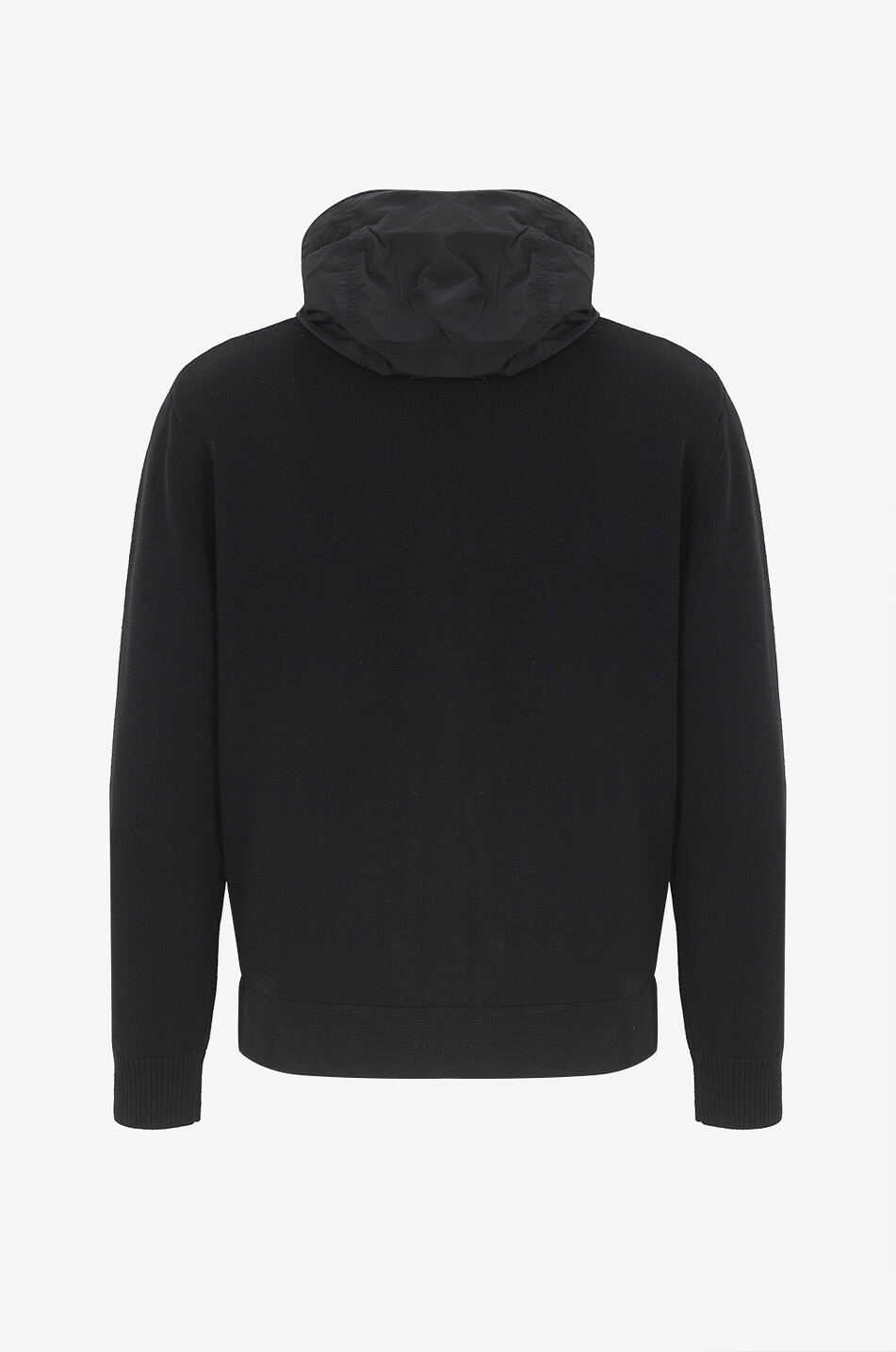 C.P. COMPANY Cardigan zippé bi-matière à capuche Lens Homme NOIR 2