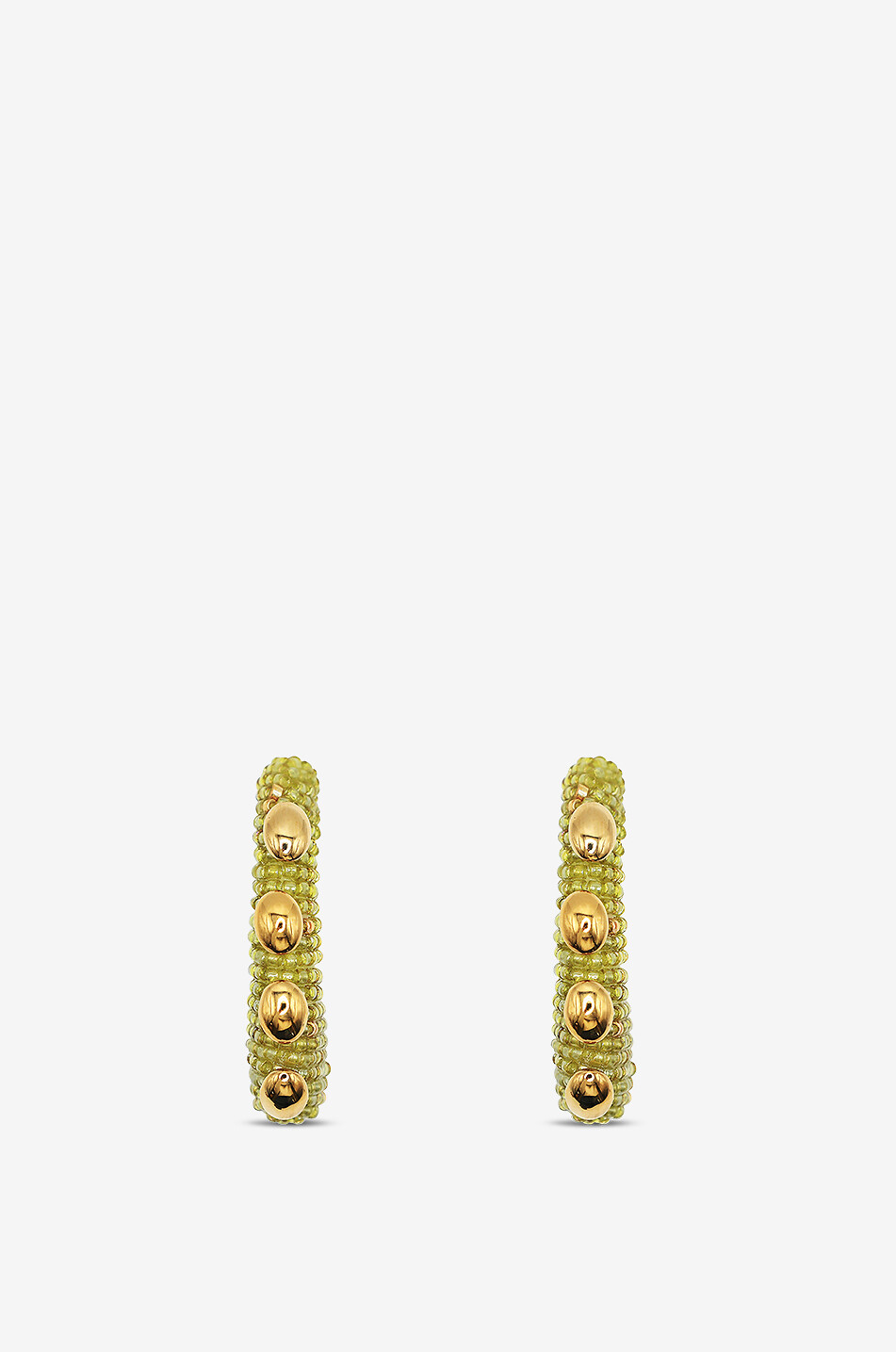 SUSANA VEGA Artis oval glass bead hoop earrings Women LIGHT GREEN 2