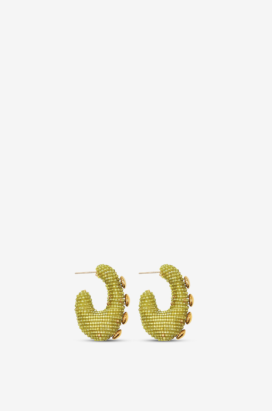 SUSANA VEGA Artis oval glass bead hoop earrings Women LIGHT GREEN 1