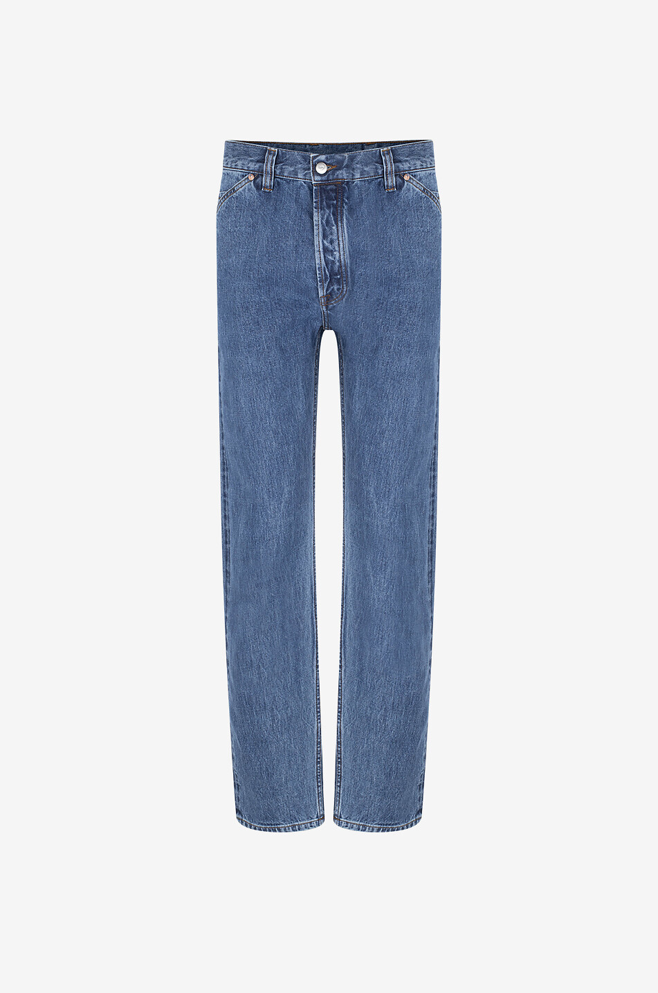 Bleach Wash Japanese Selvedge tapered high-rise jeans