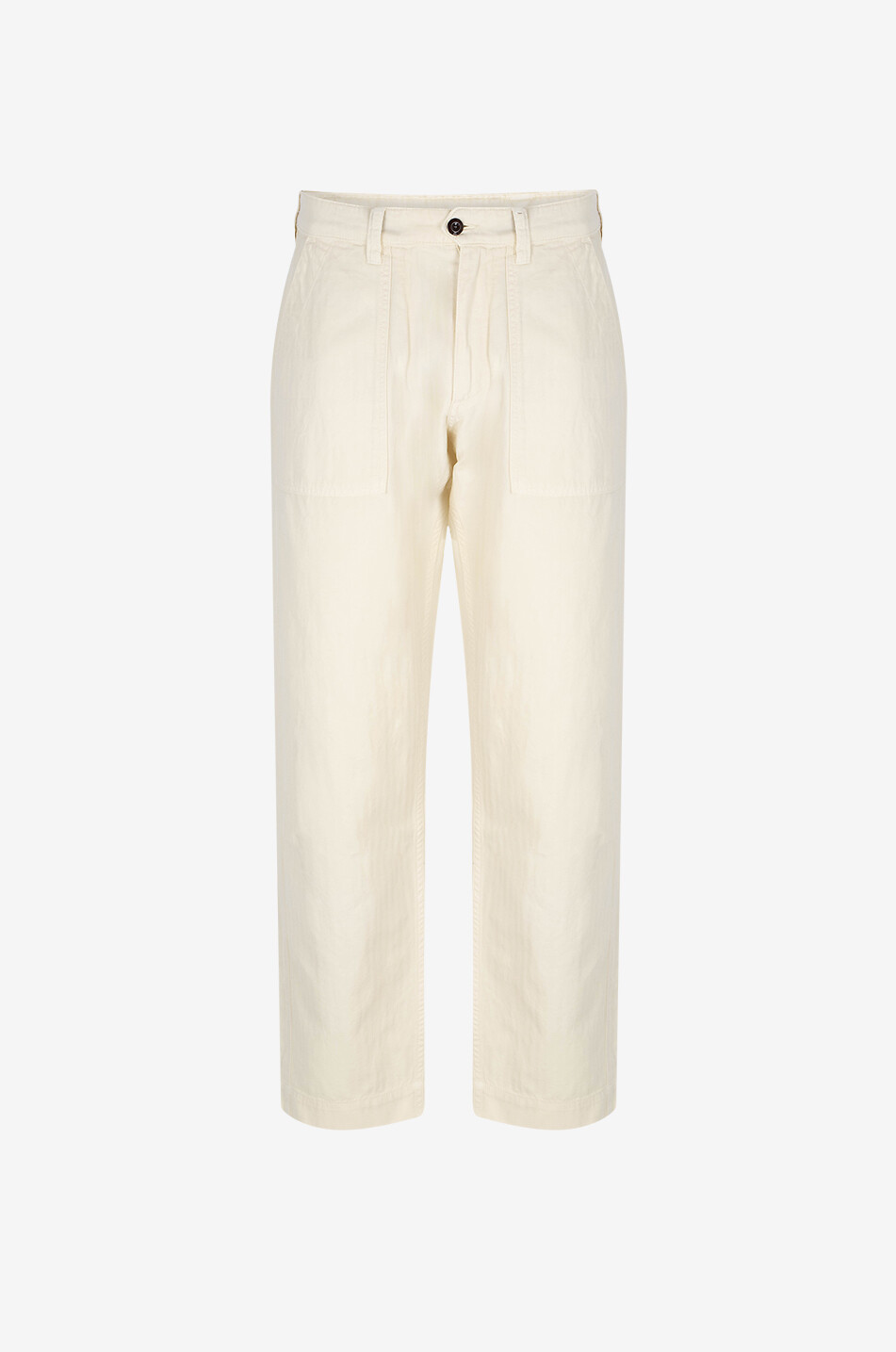 DRAKES Fatigue tapered linen and cotton trousers Men EGGSHELL 1