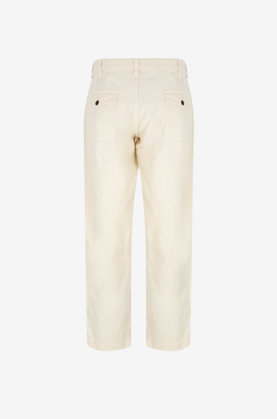 DRAKES Fatigue tapered linen and cotton trousers Men EGGSHELL 2