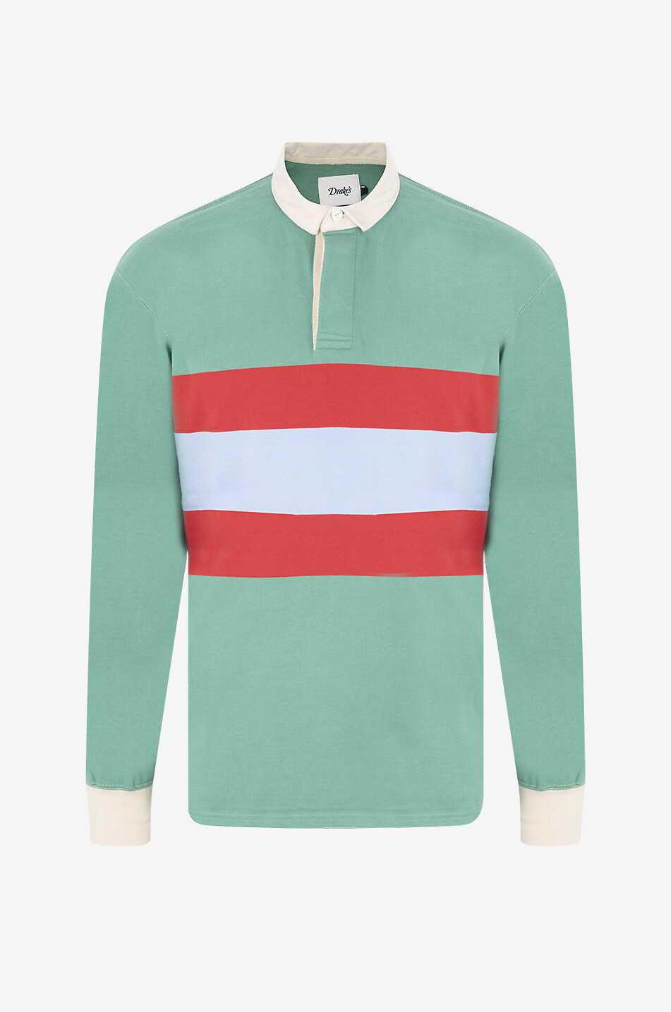 Jersey-Polohemd mit mittigen Streifen Rugby Shirt