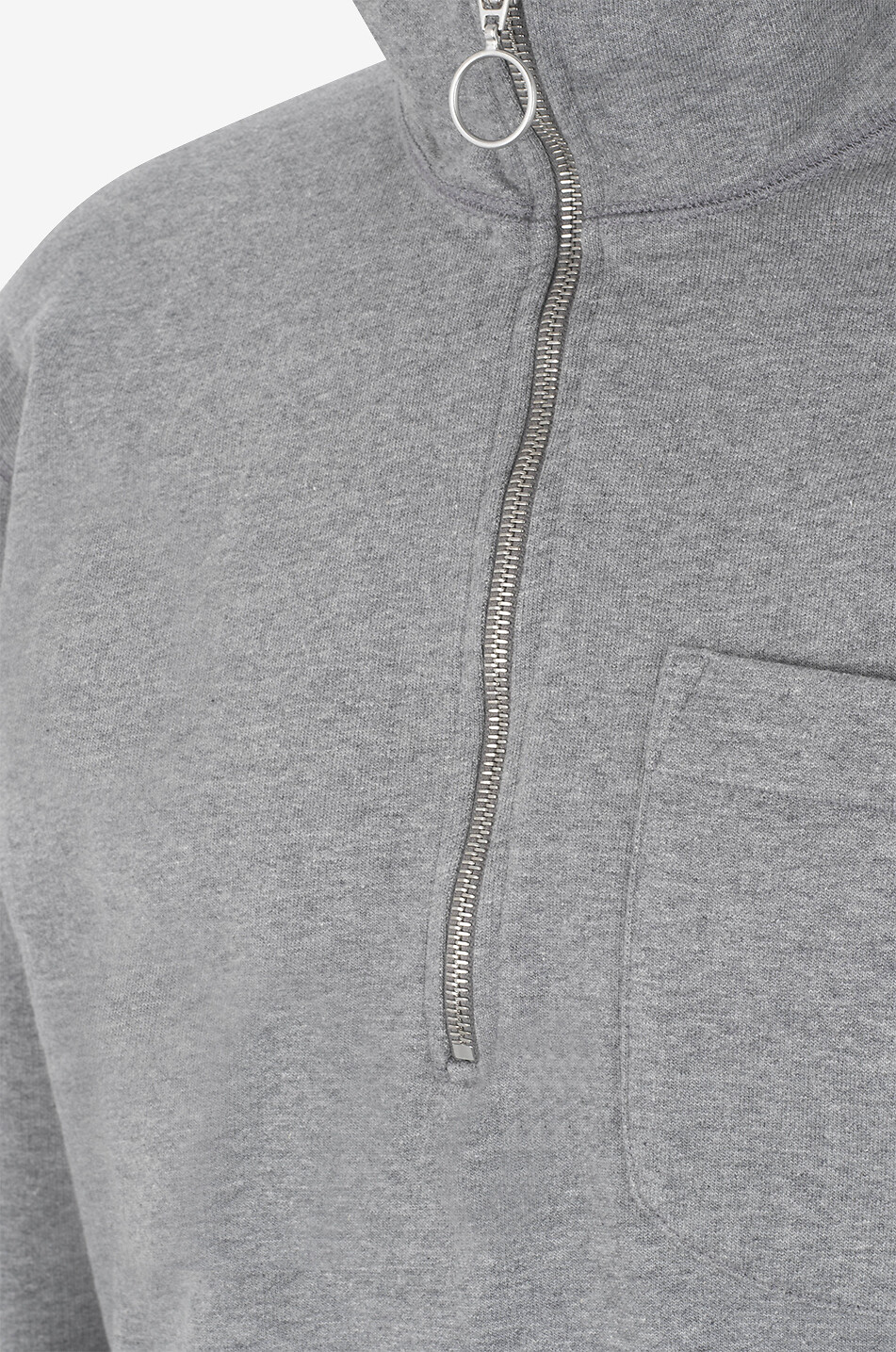 DRAKES Sweat-shirt chiné à poche plaquée Quarter Zip Homme GRIS 3