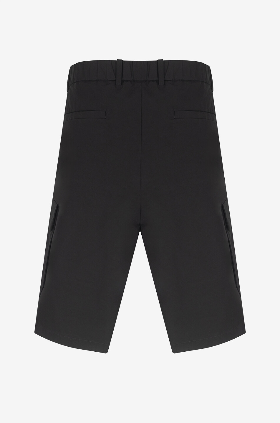 MONCLER Matt Black technical poplin Bermuda cargo shorts Men BLACK 2