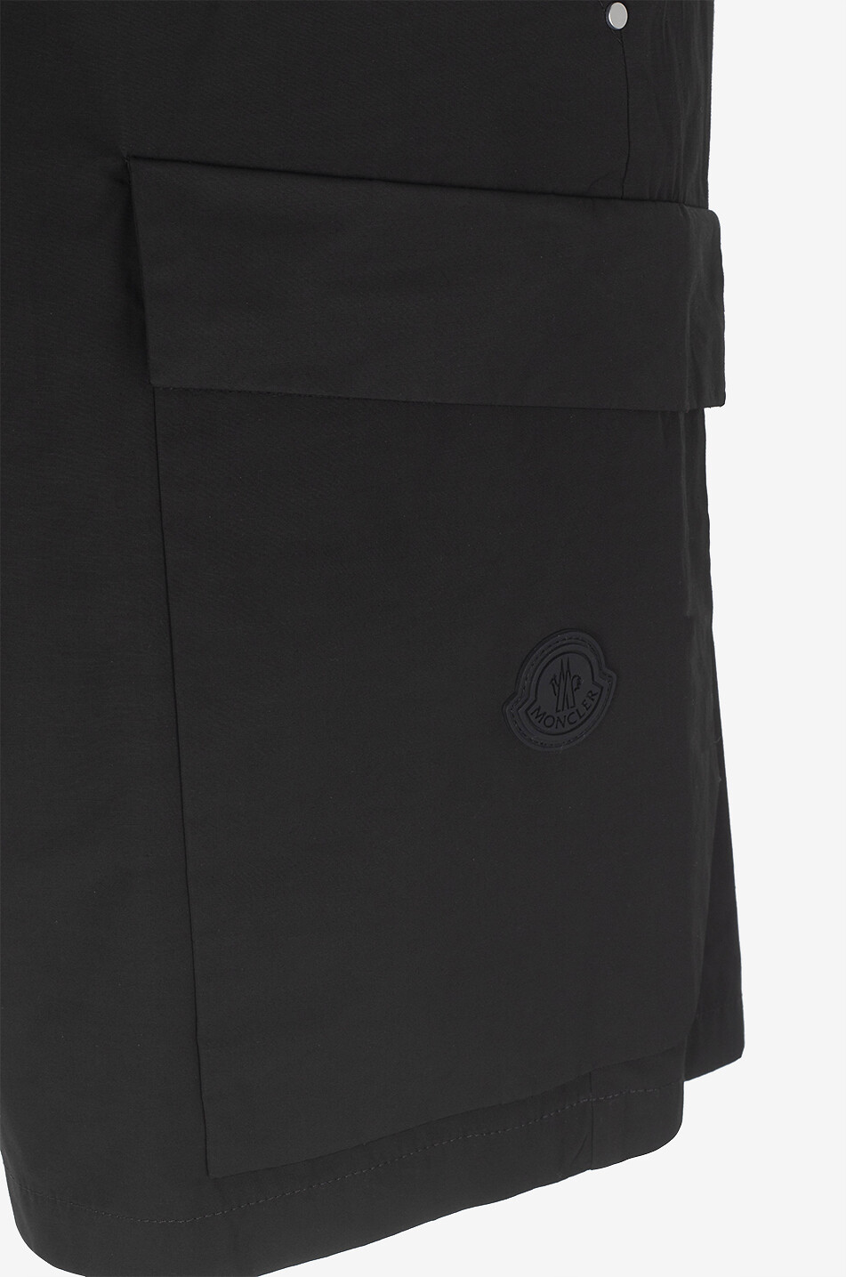 MONCLER Matt Black technical poplin Bermuda cargo shorts Men BLACK 3