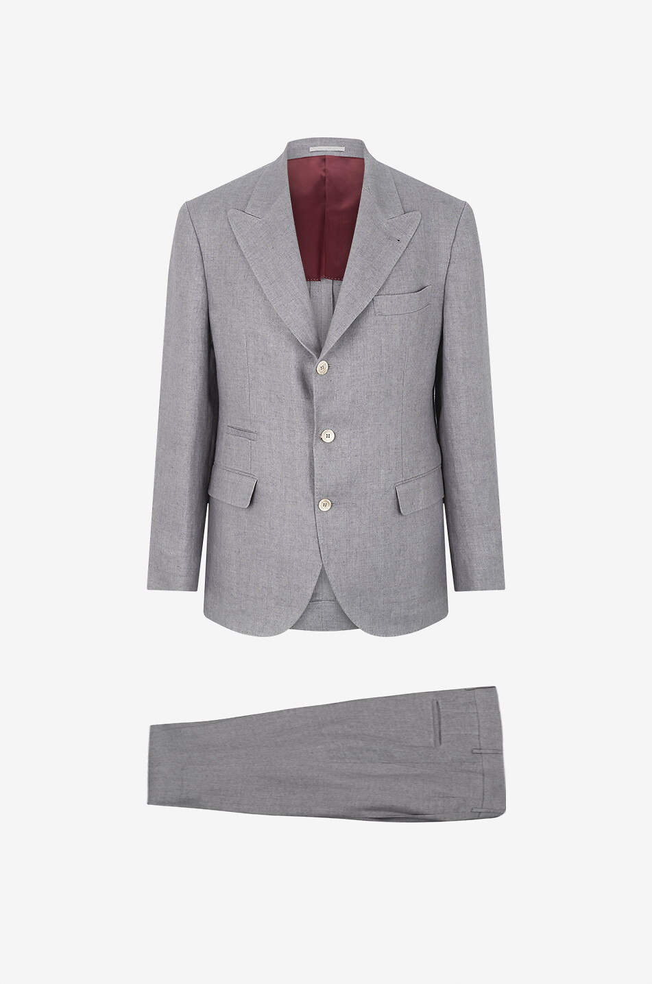 Zweiteiliger Fischgräten-Anzug aus Leinen