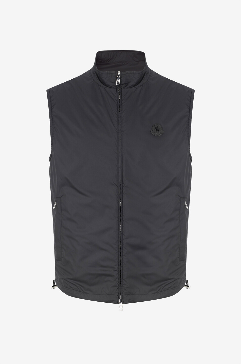 MONCLER Nylon-Weste mit Neoprenfutter und Leder-Logo-Patch Herren SCHWARZ 3