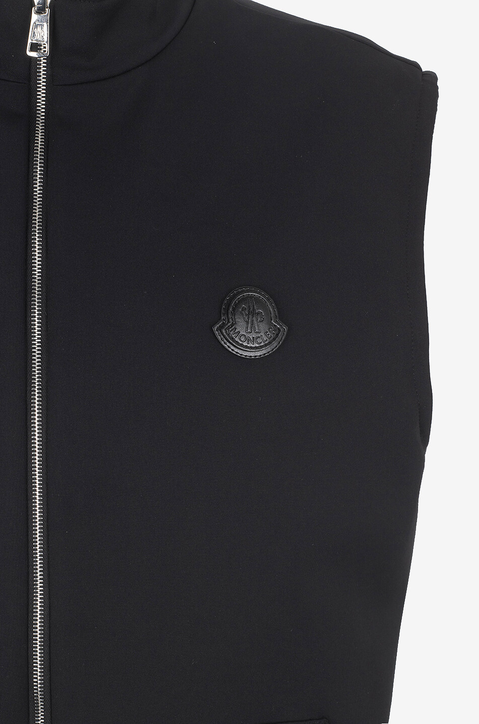 MONCLER Nylon-Weste mit Neoprenfutter und Leder-Logo-Patch Herren SCHWARZ 5