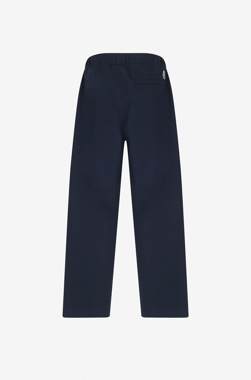 MONCLER Verkürzte gerade Seersuckerhose mit Gürtel Herren BLAU 2