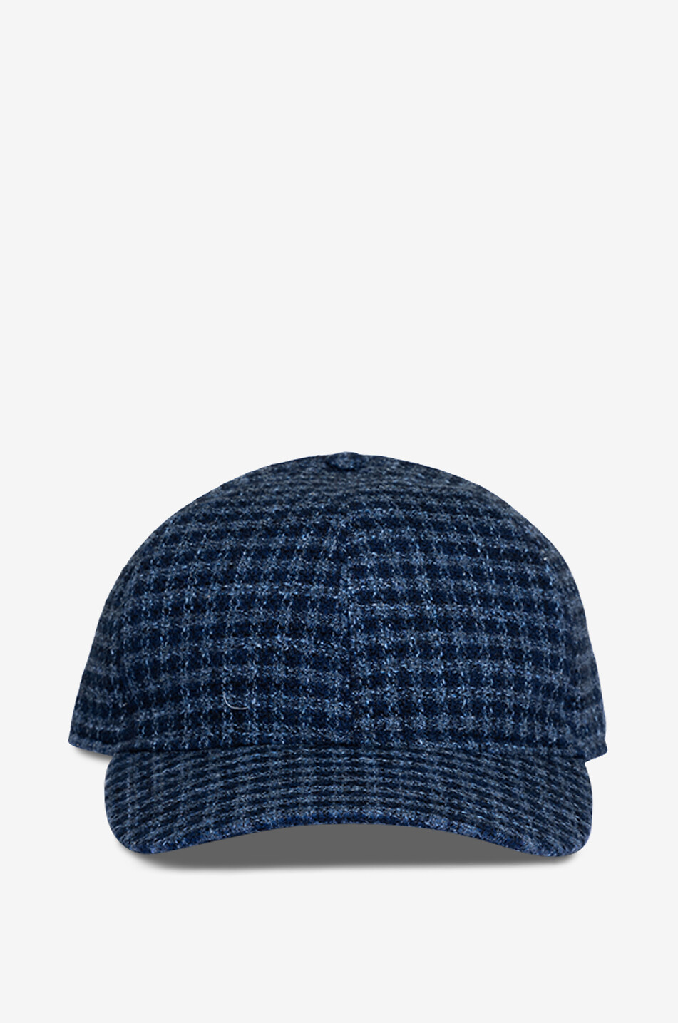 Gingham check tweed baseball cap