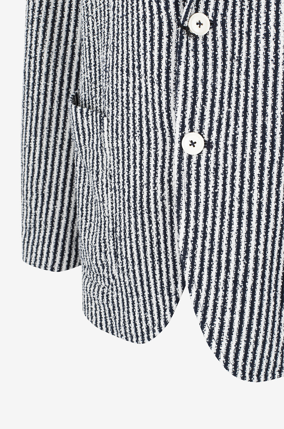 CIRCOLO 1901 Lightweight striped tweed single-breasted blazer Men DARK BLUE 3