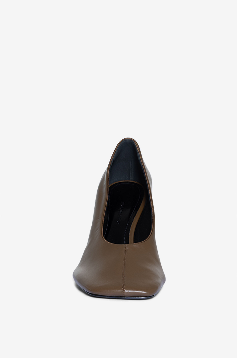 PHOEBE PHILO Soft Pump 90 square toe nappa leather pumps Women BROWN 2