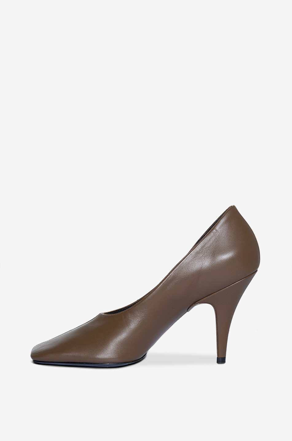 PHOEBE PHILO Soft Pump 90 square toe nappa leather pumps Women BROWN 3