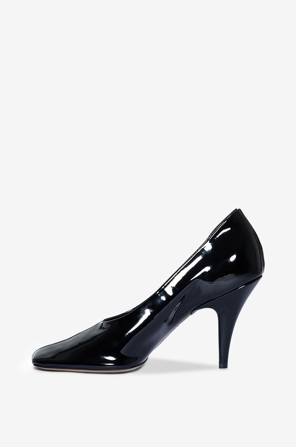 PHOEBE PHILO Soft Pump 90 square toe patent leather pumps Women BLACK 3