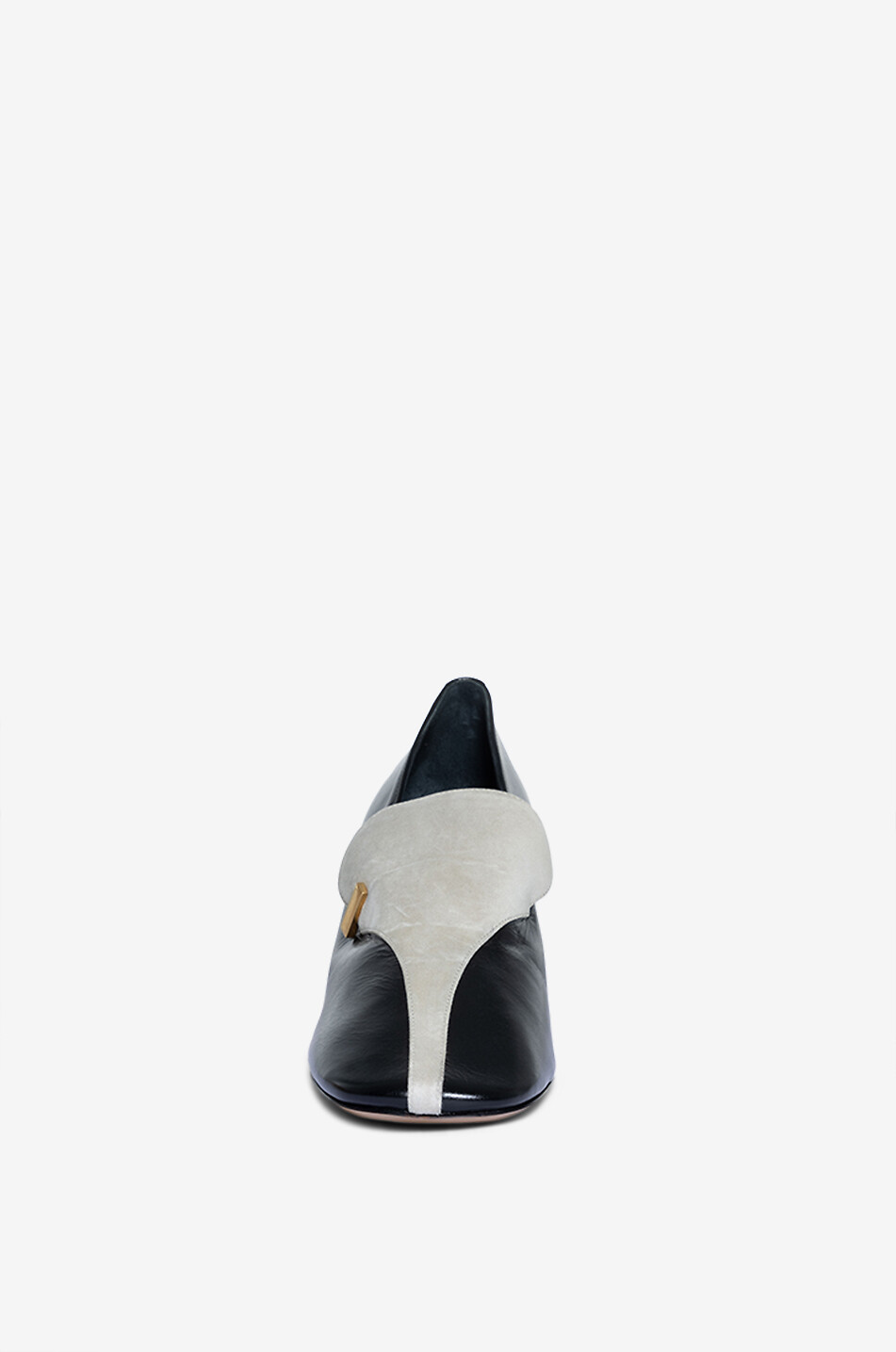 PHOEBE PHILO Club 60 heeled smooth leather and suede loafers Women BLACK 2